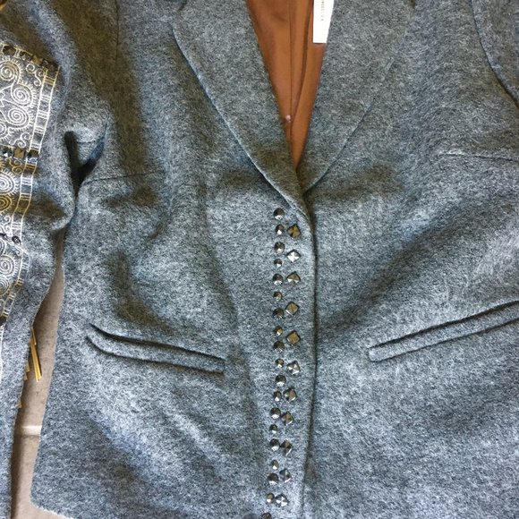 New Odd Molly Uptown Girl Embroidered Gray Blazer Size 1 (Small) LAST ONE! - Picture 7 of 12